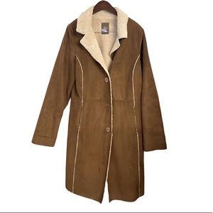Vintage Old Navy Faux Suede Sherpa Lined Trenchcoat